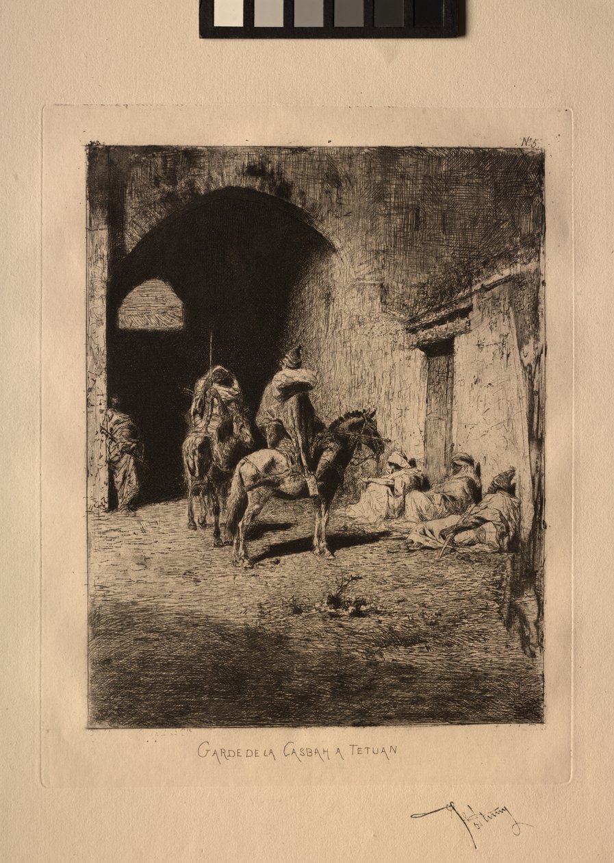 德图安的Garde de la Casbah。 作者 Mariano Fortuny y Carbó