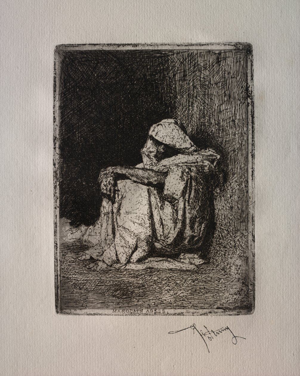 坐着的摩洛哥人。 作者 Mariano Fortuny y Carbó