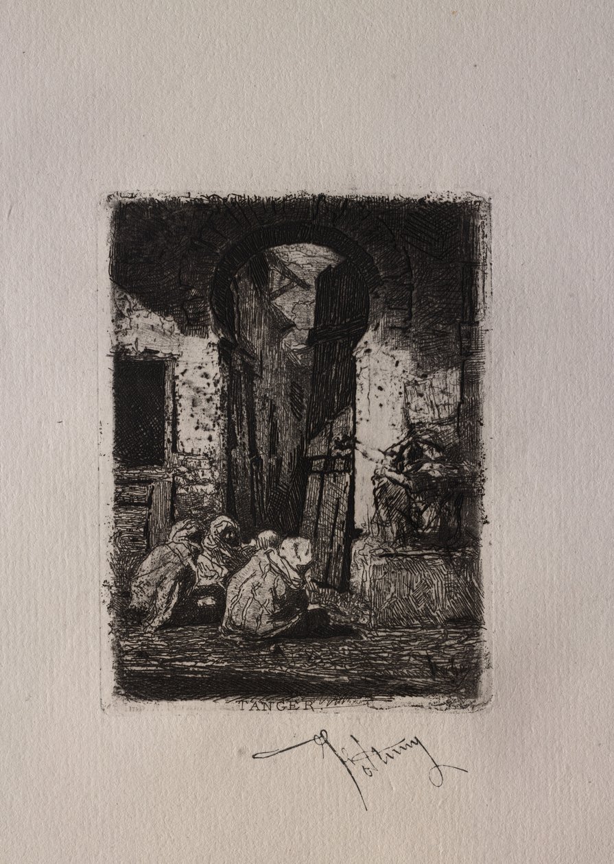 坦吉尔，阿拉伯人的助手。 作者 Mariano Fortuny y Carbó