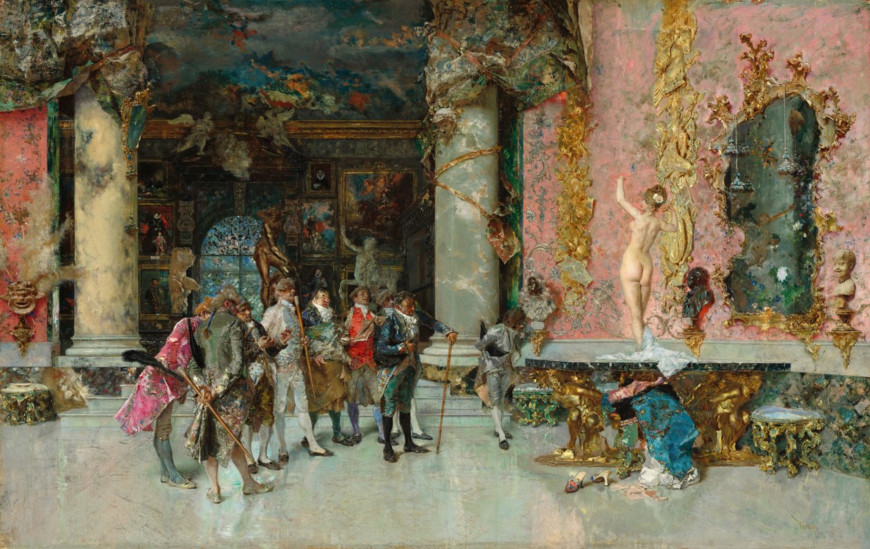 模型的选择，c.1866-74（面板上的油） 作者 马里亚诺·何塞·玛丽亚·贝尔纳多·福图尼