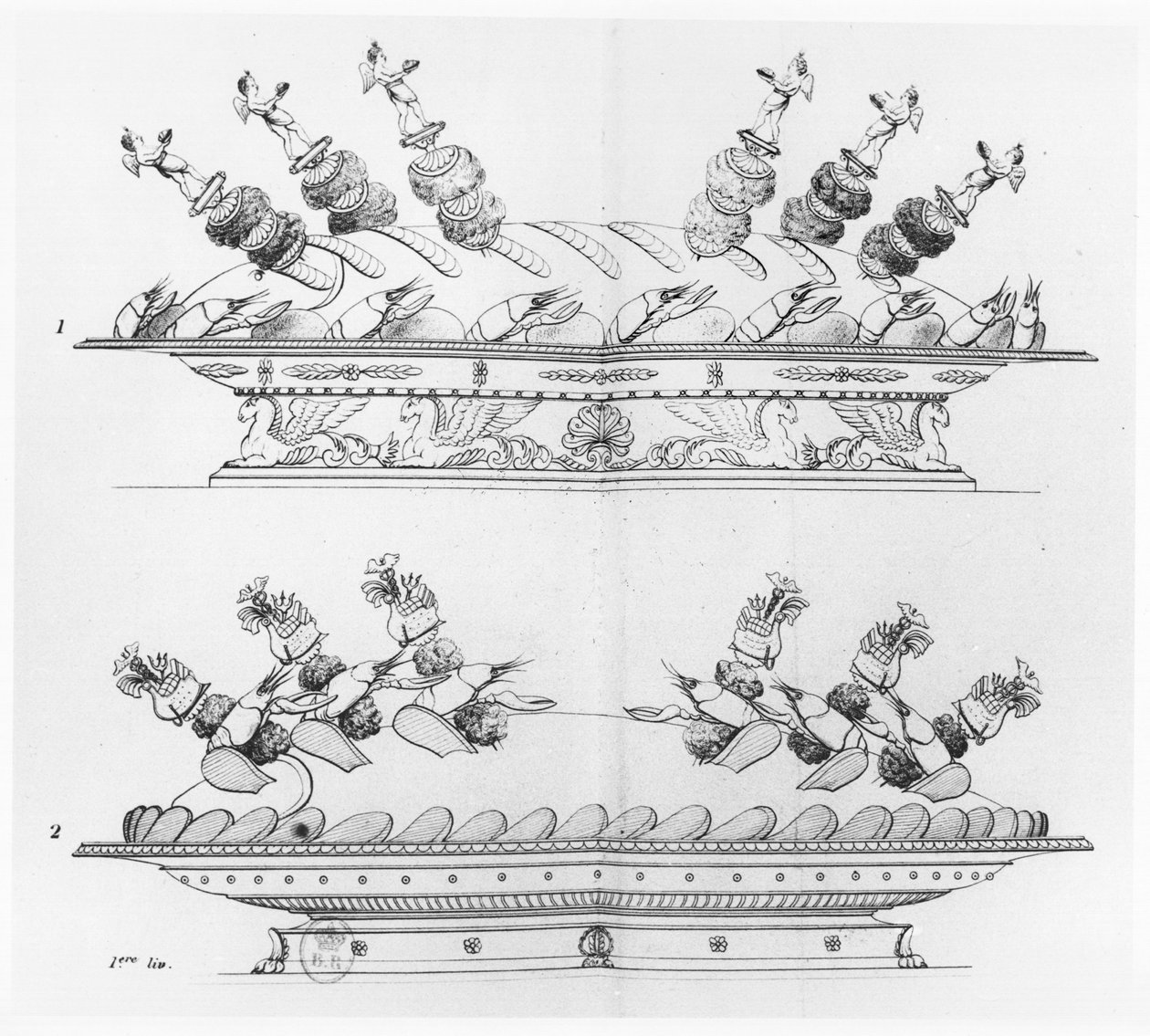 1833年出版的Antoine Careme的“法国烹饪艺术”设计的食品装饰 作者 玛丽·安托万·卡雷姆