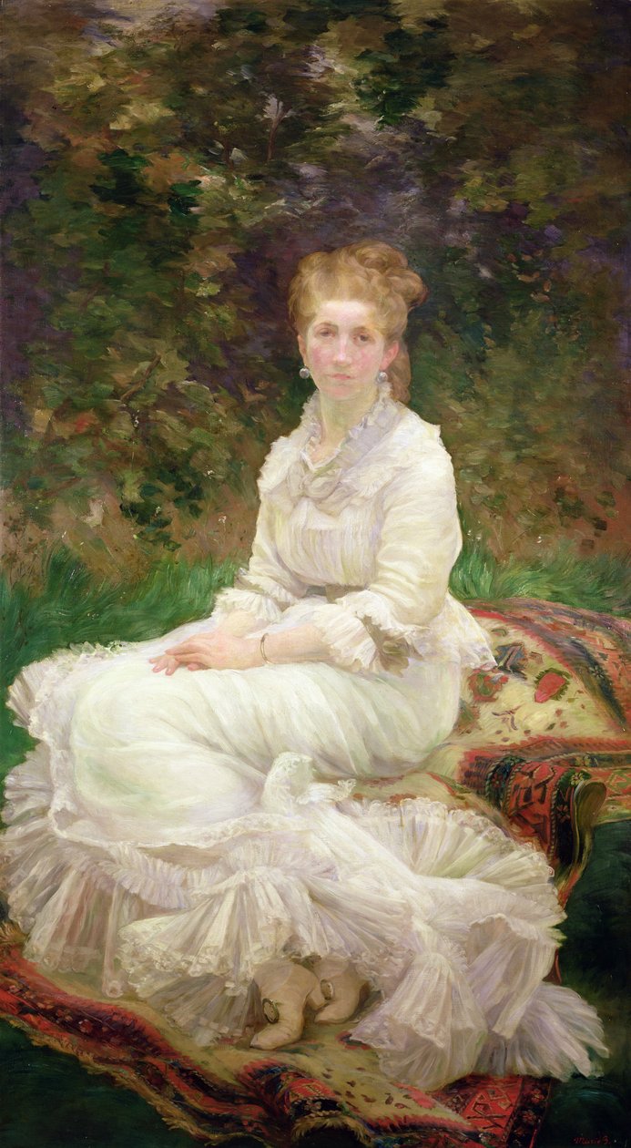 白衣女子，1880年 作者 玛丽·布拉克蒙德