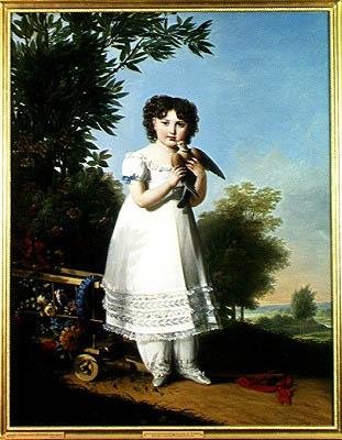 Napoleone-Elisa Bacciochi（1806-69）Piombino公主的肖像，1810年 作者 玛丽·吉尔海明·贝诺斯特