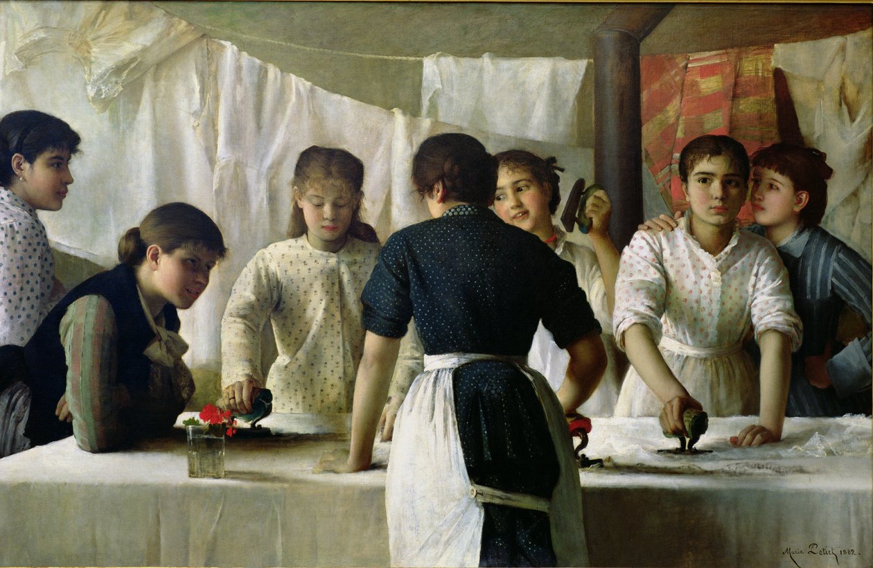 洗衣店，1882年 作者 玛丽·彼得（Marie Petiet）