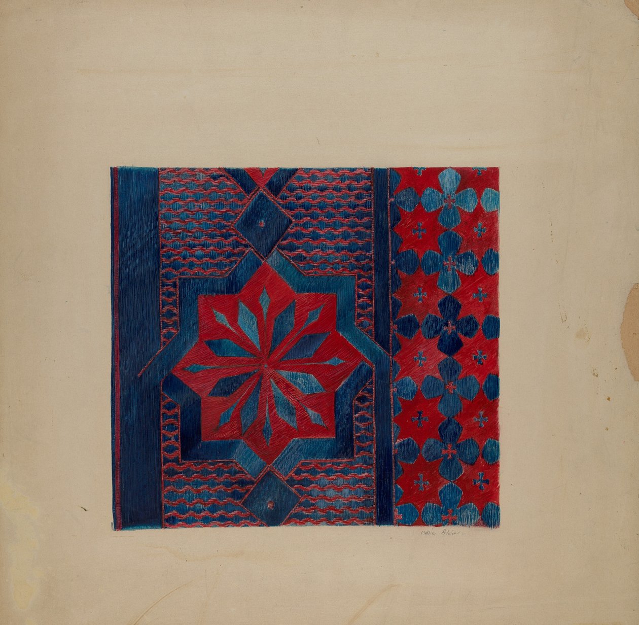 在布的下面，约1938年。 作者 玛丽·阿兰