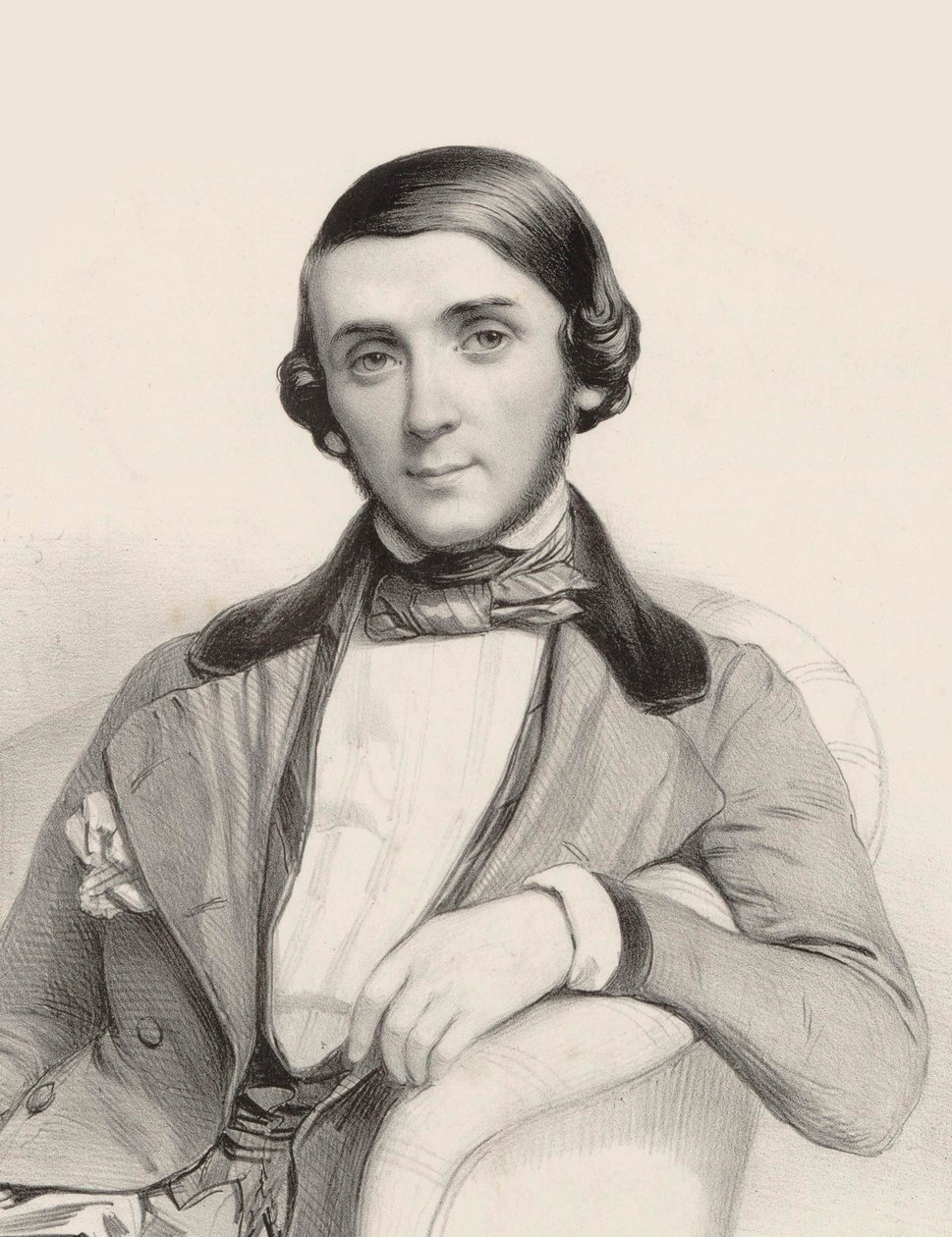 钢琴家和作曲家Jean-Henri Ravina的肖像，1818-1906年，约1845年。 作者 玛丽·亚历山大·梅尼特·马洛特