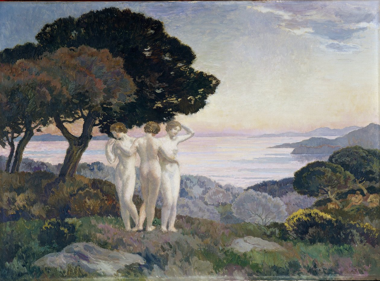 《美惠三女神》画​​作，埃米尔·雷内·梅纳尔 (Emile rene Menard)（1861-1930 年）20 世纪 强制提及：马赛普罗旺斯基金会收藏 作者 玛丽·奥古斯特·埃米尔·雷内·梅纳德