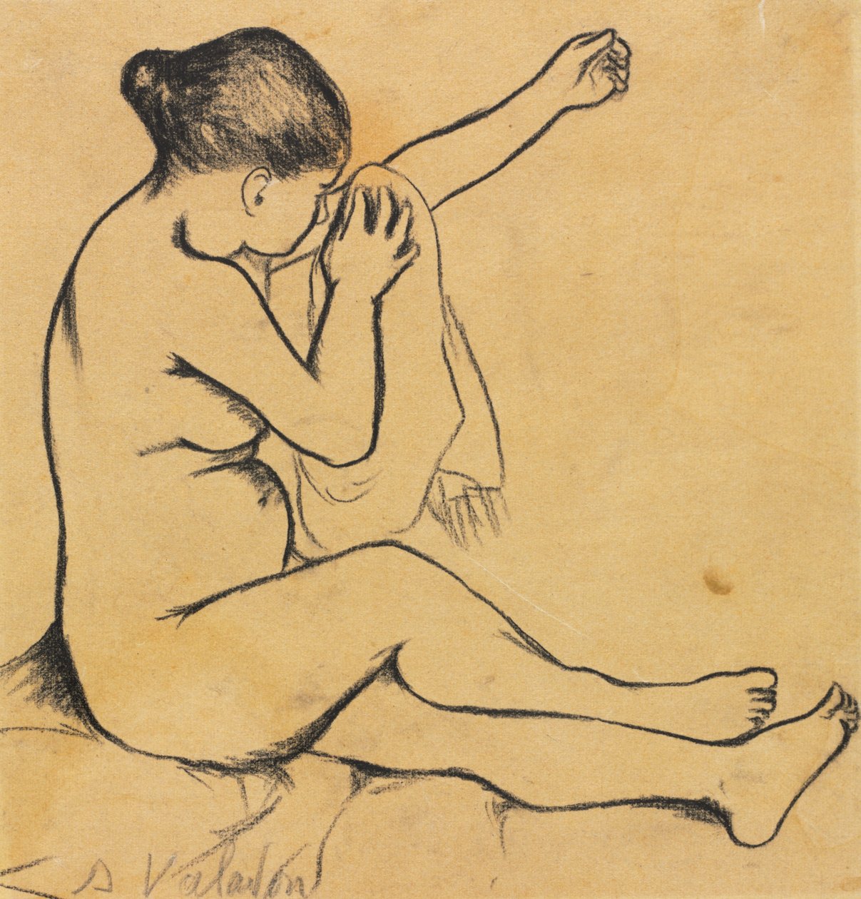 裸体女性坐姿，1900年代前三。 作者 玛丽·克莱门汀（苏珊娜）瓦拉登