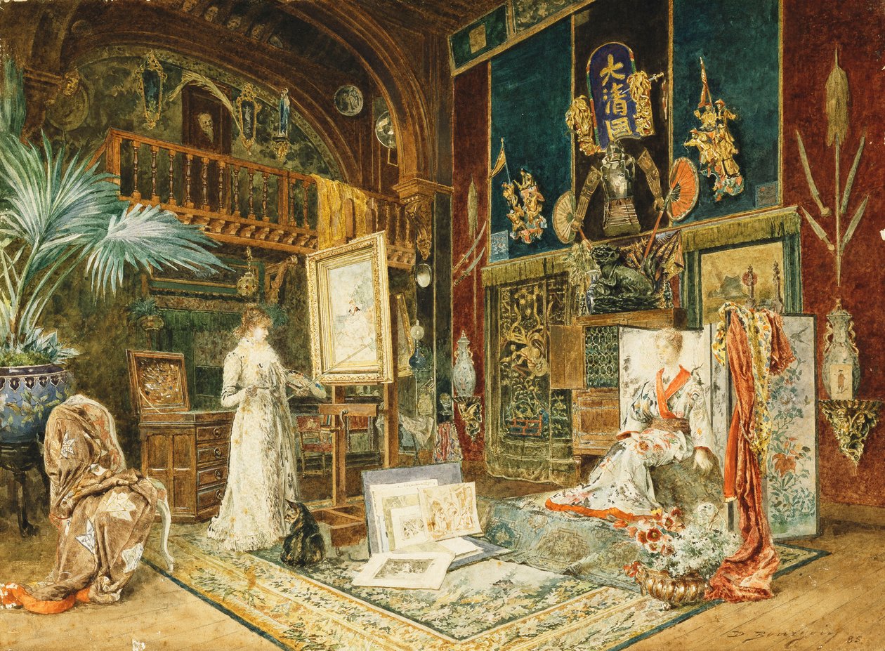 莎拉·伯恩哈德（Sarah Bernhard）工作室，1885年 作者 玛丽·欲望·布尔戈因