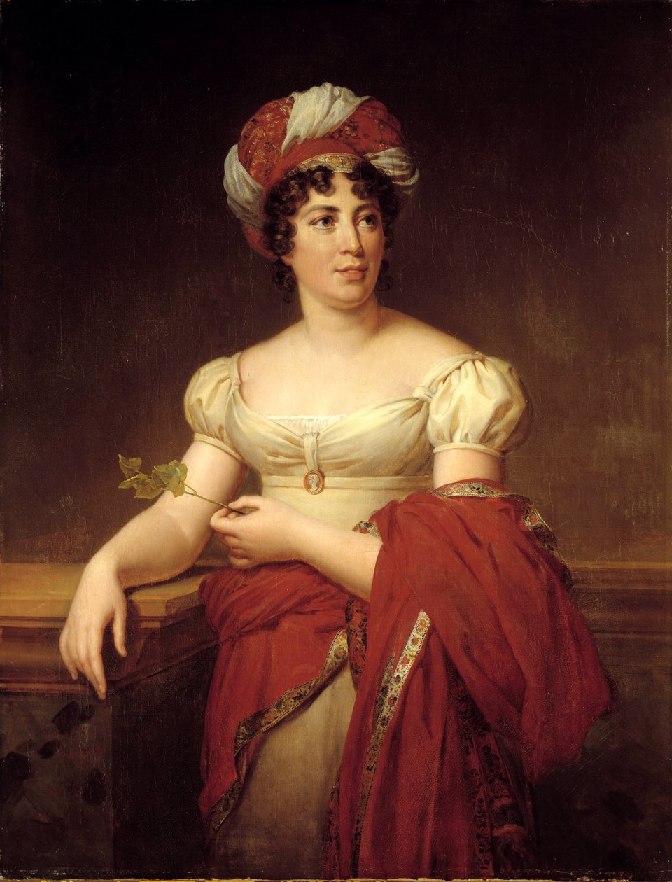 Portrait of Germaine Necker, Baroness of Stael Holstein called Madame de Stael (1766-1817), Swiss novelist and essayist. Painting by Marie Eleonore Godefroid (1778-1849) 作者 玛丽·埃利奥诺尔·戈德菲roid