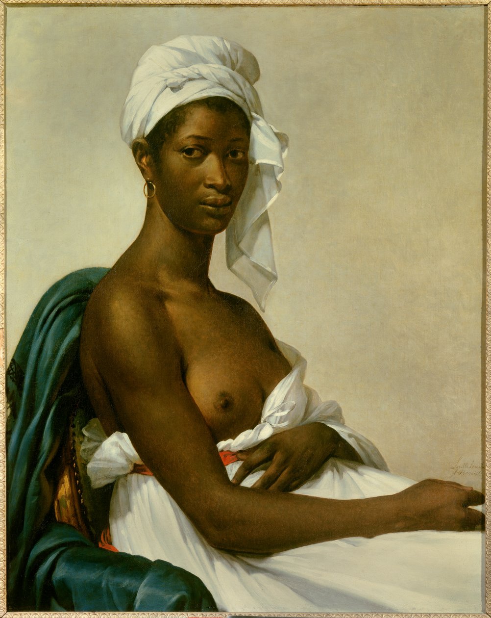 黑人妇女的肖像 一个胸部被猜中的黑人妇女。Marie-Guillemine Benoist, nee Marie Guillemine de Laville-Leroux (1768-1826)的画作 1800年太阳。0,81x0,65米 - 黑人妇女的肖像 - 玛丽-吉勒明-贝努瓦(1768-1826)的画作，布面油画( 作者 玛丽·吉尔海明·贝诺斯特