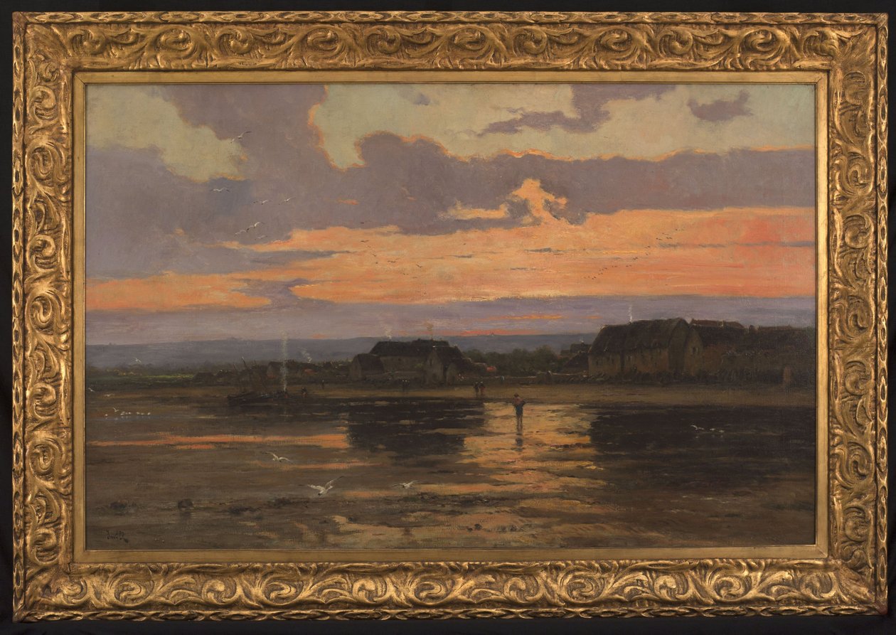 傍晚的孤独：莫萨林（芒什省），约 1887 年（布面油画） 作者 玛丽·约瑟夫·莱昂·克拉维尔·艾威尔