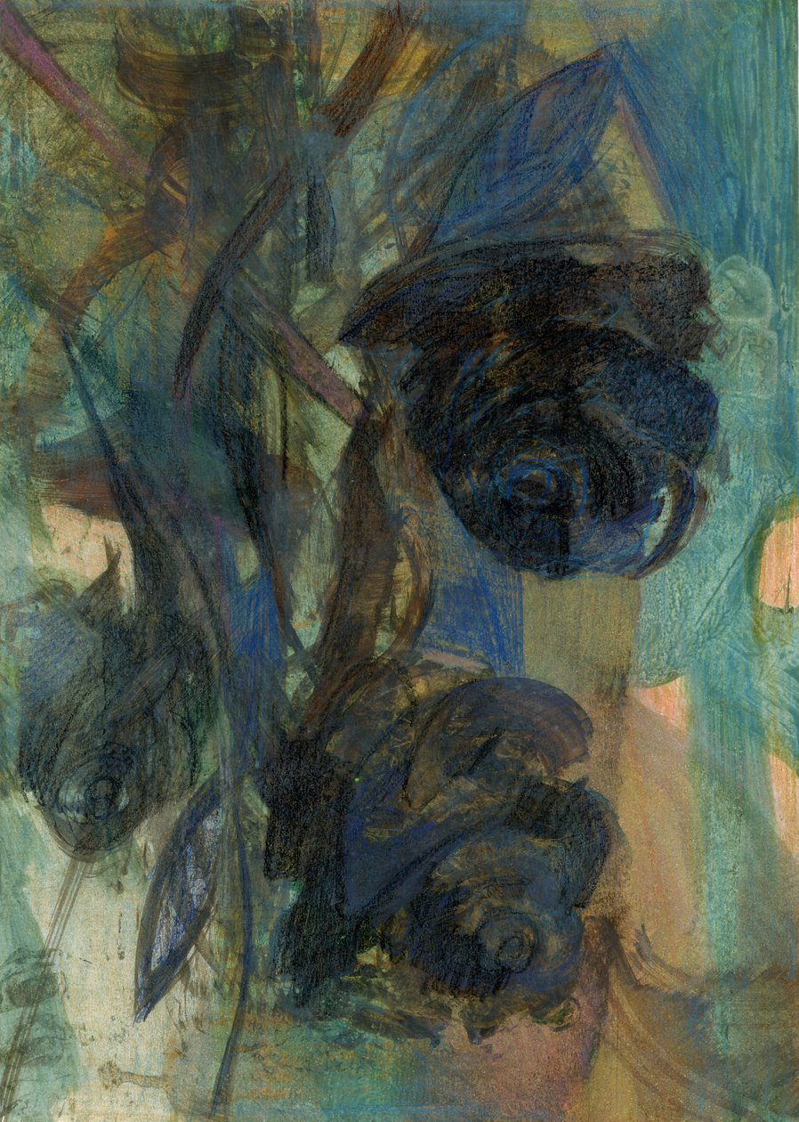 蓝玫瑰，2022 年（纸面油画） 作者 玛丽娜·法尔科