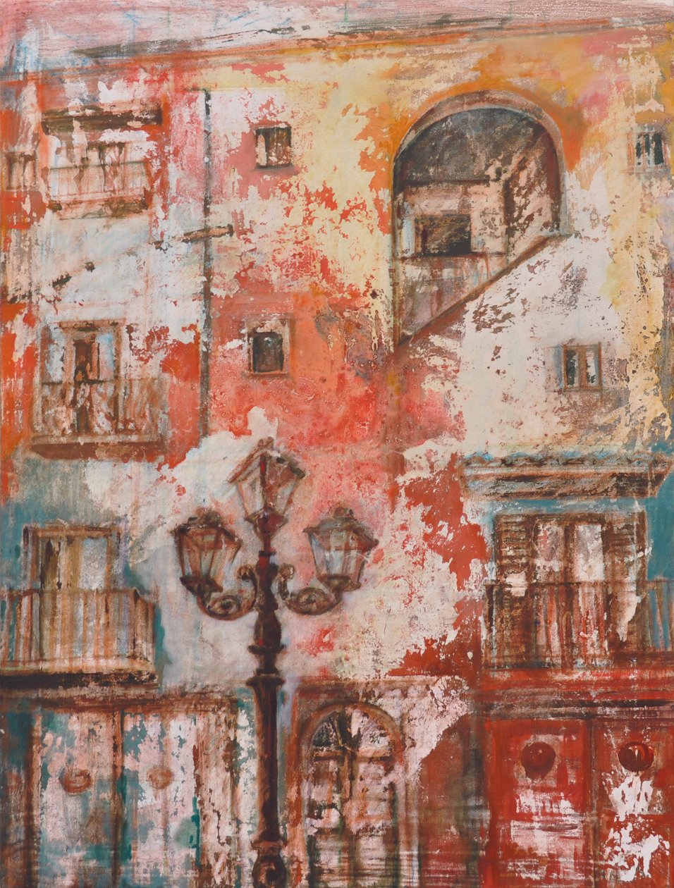 灯柱》，2011 年（布面油画） 作者 玛丽娜·法尔科