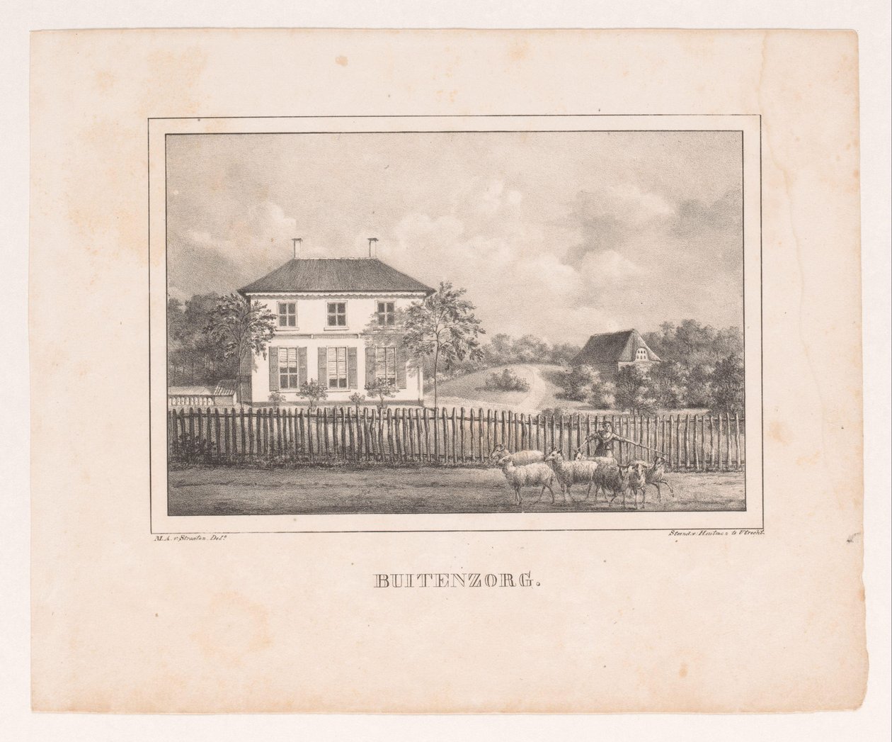 Buitenzorg 房屋景观
Buitenzorg（物体上的标题） 作者 马里努斯·阿德里安努斯·范斯特拉滕