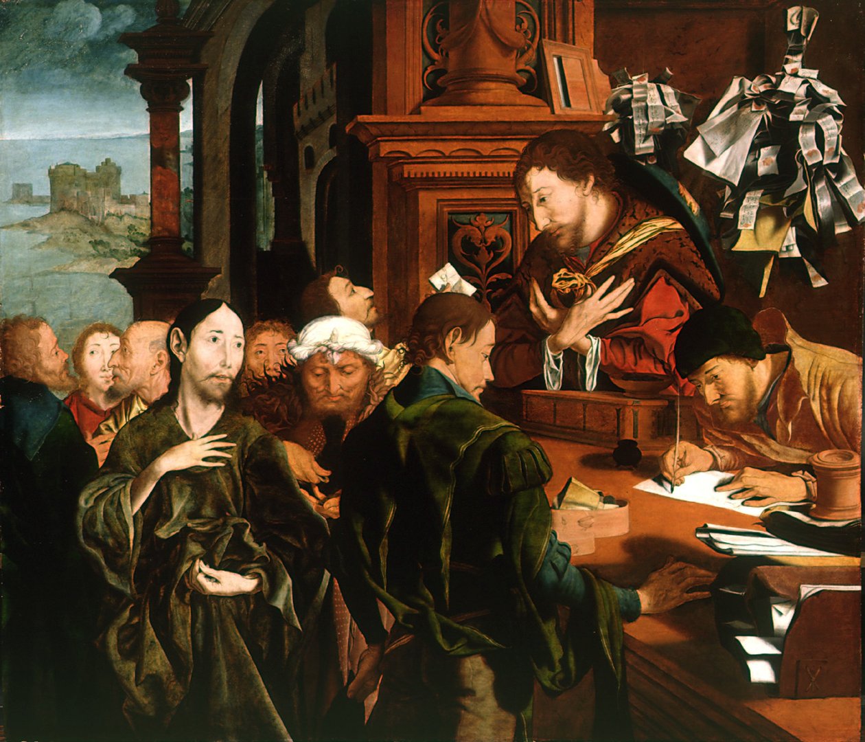 圣马太的召唤》，1536年。 作者 Marinus Claesz Reymerswaele van