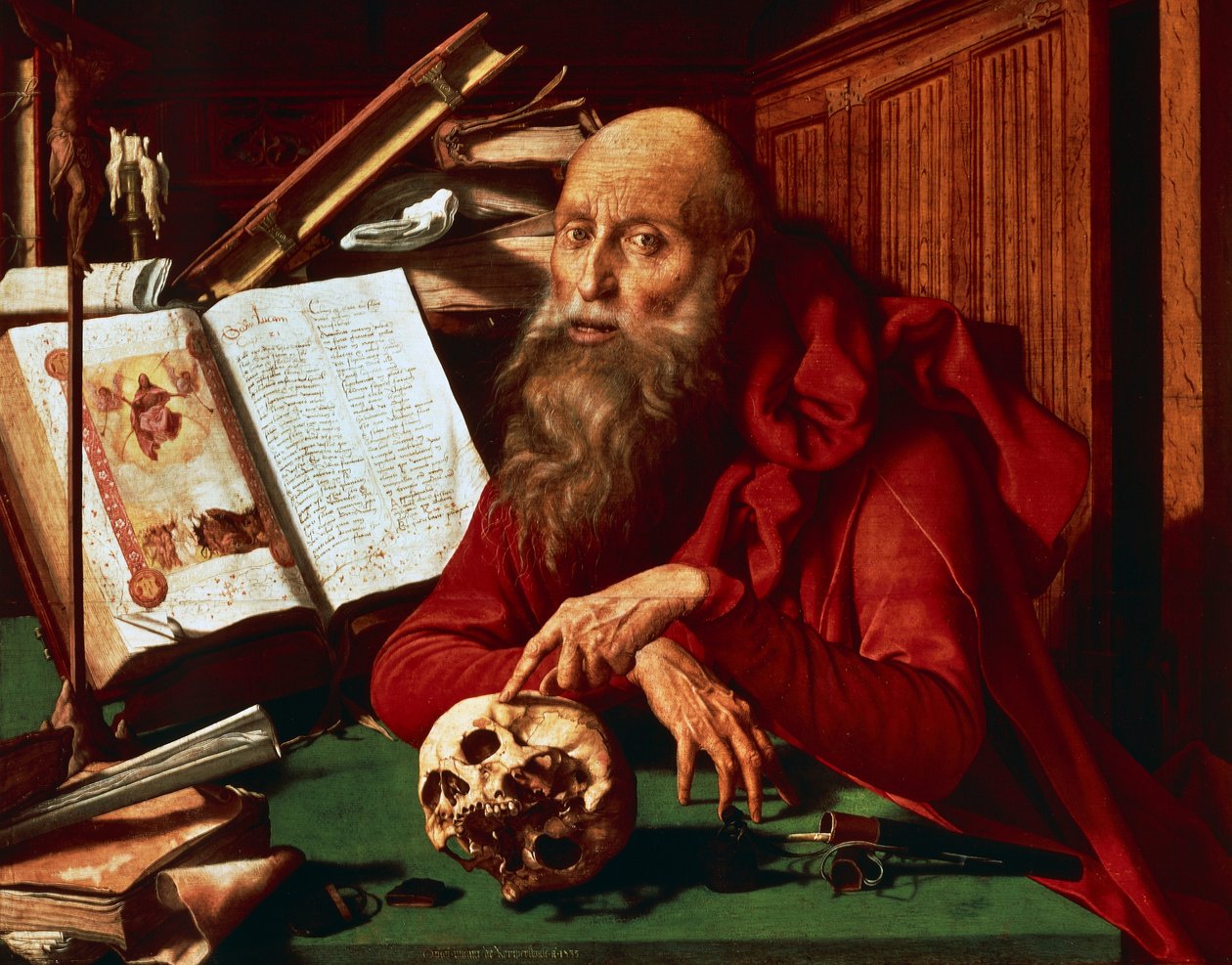 圣杰罗姆在他的书房 作者 Marinus van Reymerswaele