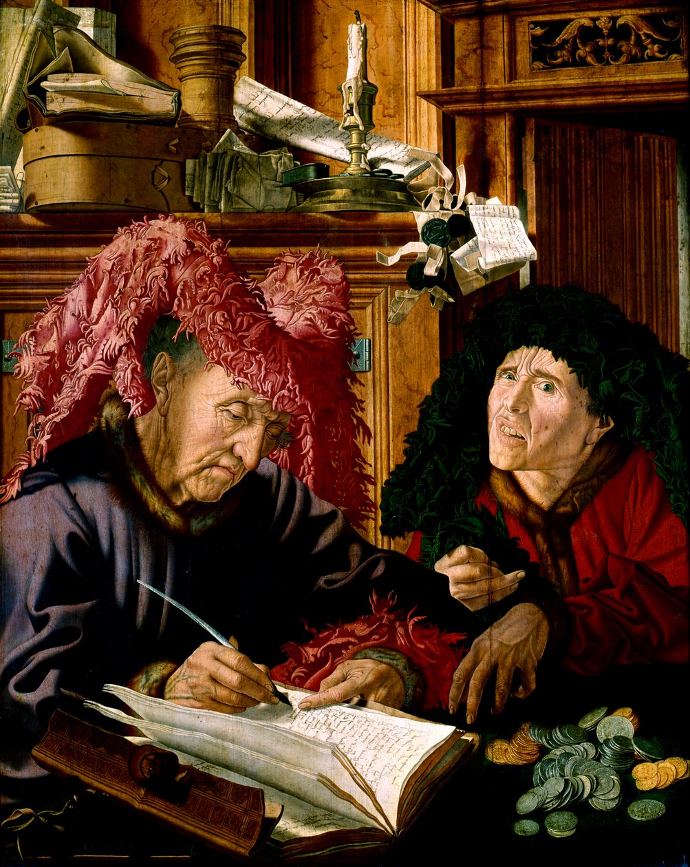 两个收税员，约1540年 作者 Marinus van Reymerswaele