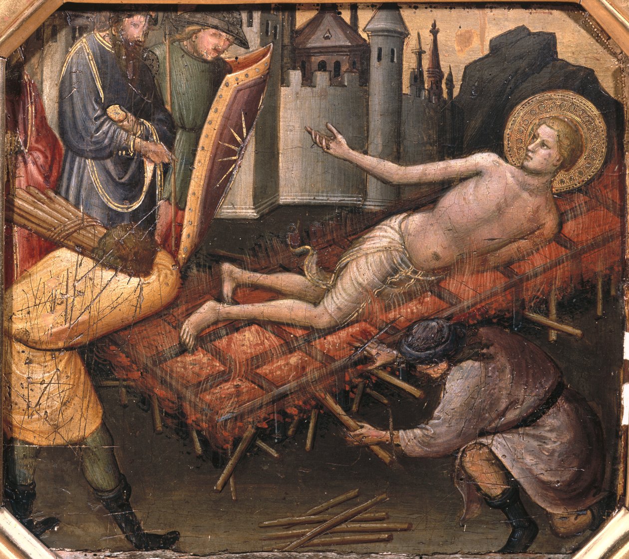 圣劳伦斯的殉难（面板上的蛋彩画） 作者 马里奥托·迪·纳尔多（Mariotto di Nardo）