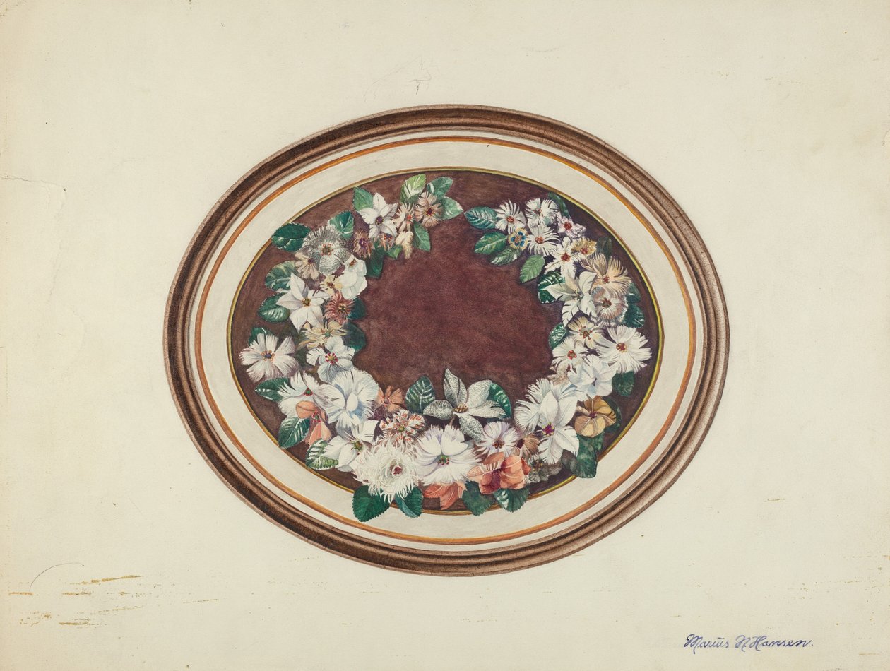 羽毛花环，约1940年。 作者 马吕斯·汉森