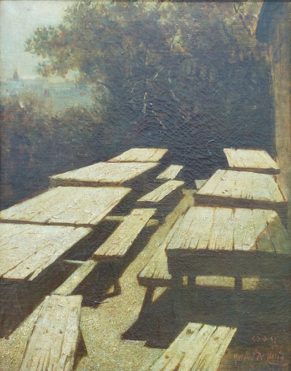 酒馆桌上的月亮 作者 马吕斯·皮克托 (1852 1924)