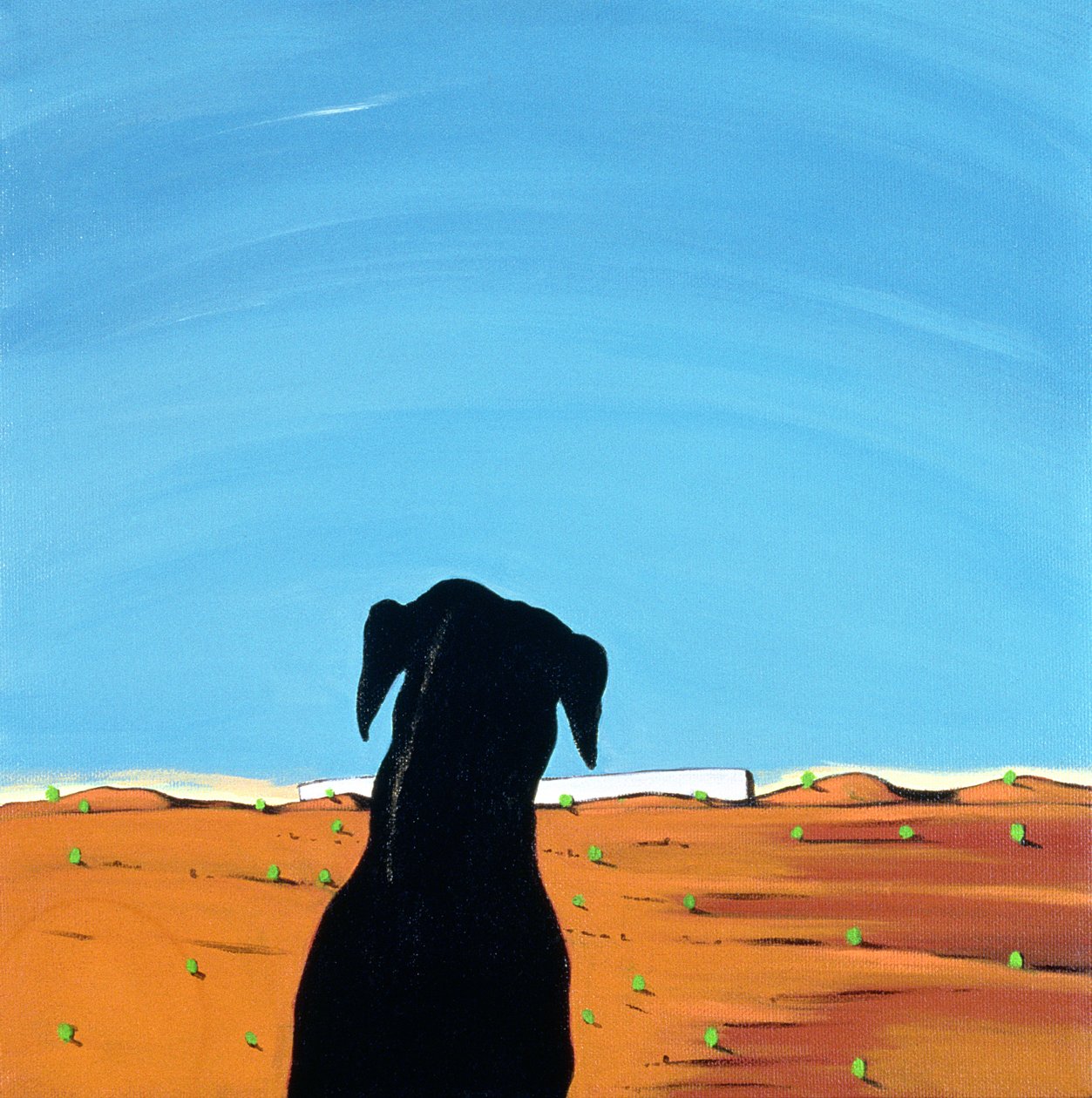 切斯特敦的黑狗，1998年（画布上的丙烯酸） 作者 玛乔丽·韦斯（Marjorie Weiss）