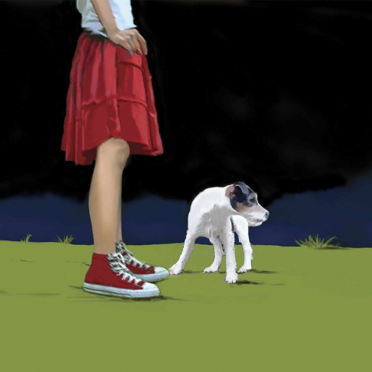 红裙子的女孩，2008年（画布上的丙烯酸） 作者 玛乔丽·韦斯（Marjorie Weiss）