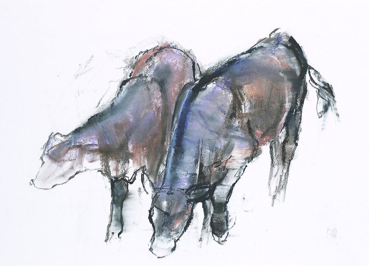 Calves，2006（木炭和纸上谈话） 作者 马克·阿德灵顿
