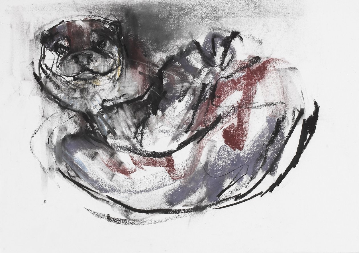狗獭（木炭和纸上谈话） 作者 马克·阿德灵顿