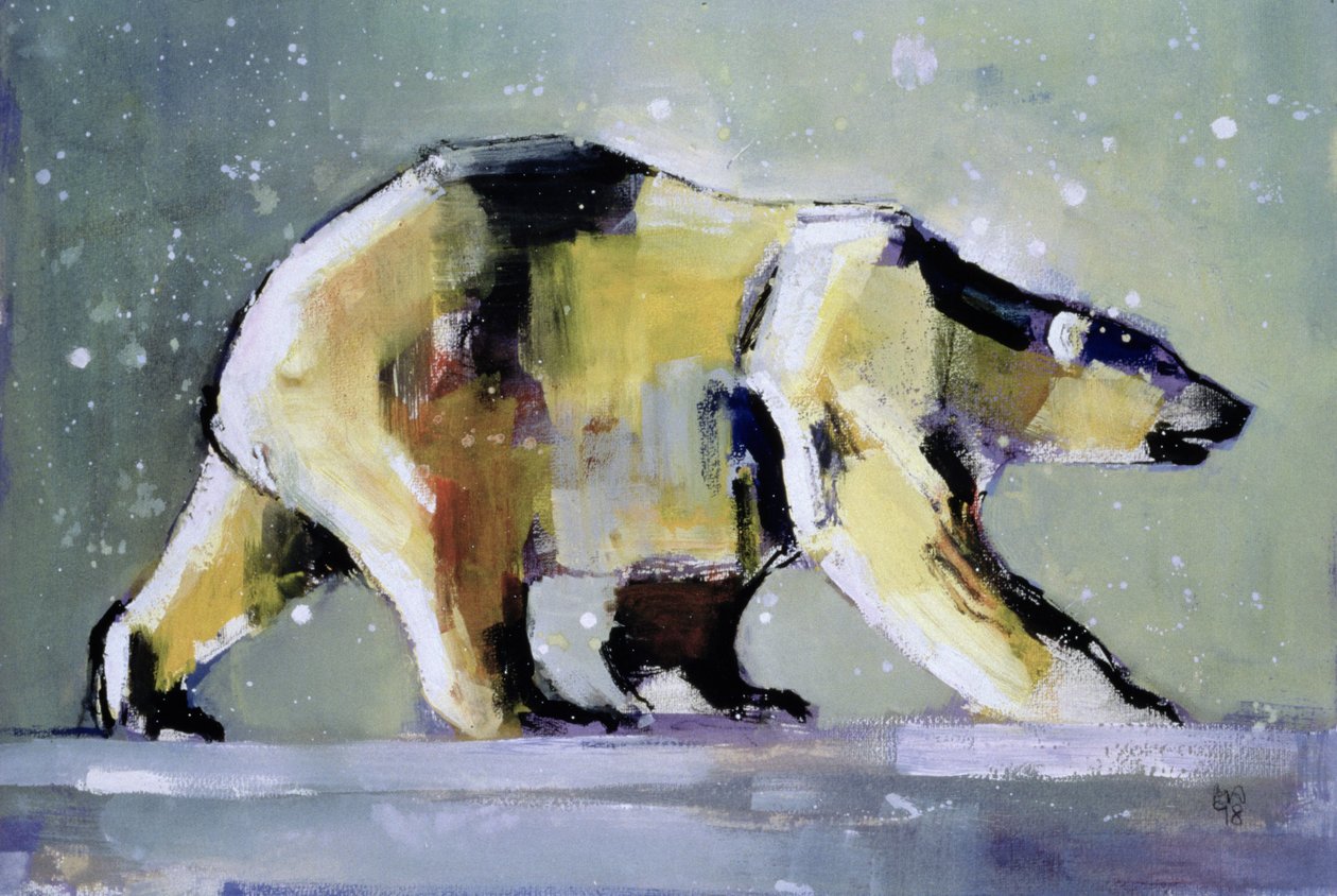 冰熊，1998年（纸上混合媒体） 作者 马克·阿德灵顿