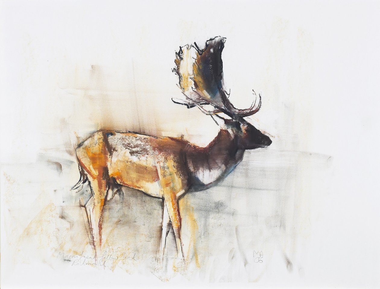 华丽的休闲巴克，2006年（木炭和纸上谈话） 作者 马克·阿德灵顿