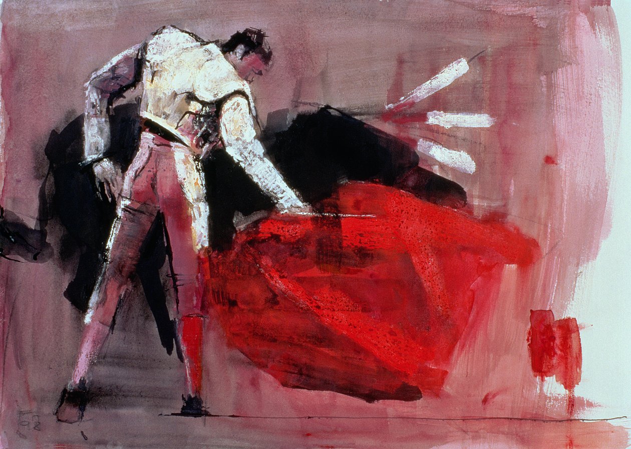 斗牛士，1998年（纸上混合媒体） 作者 马克·阿德灵顿