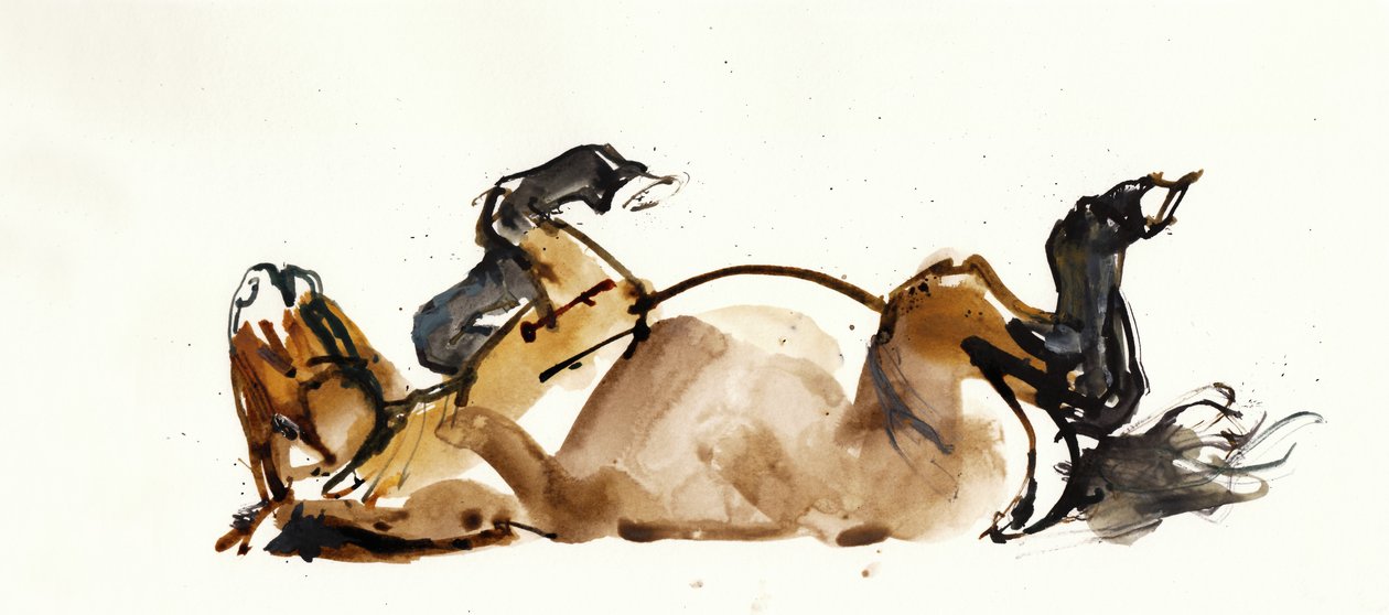 滚马（Przewalski），2013（sennelier墨水，水彩和水粉） 作者 马克·阿德灵顿