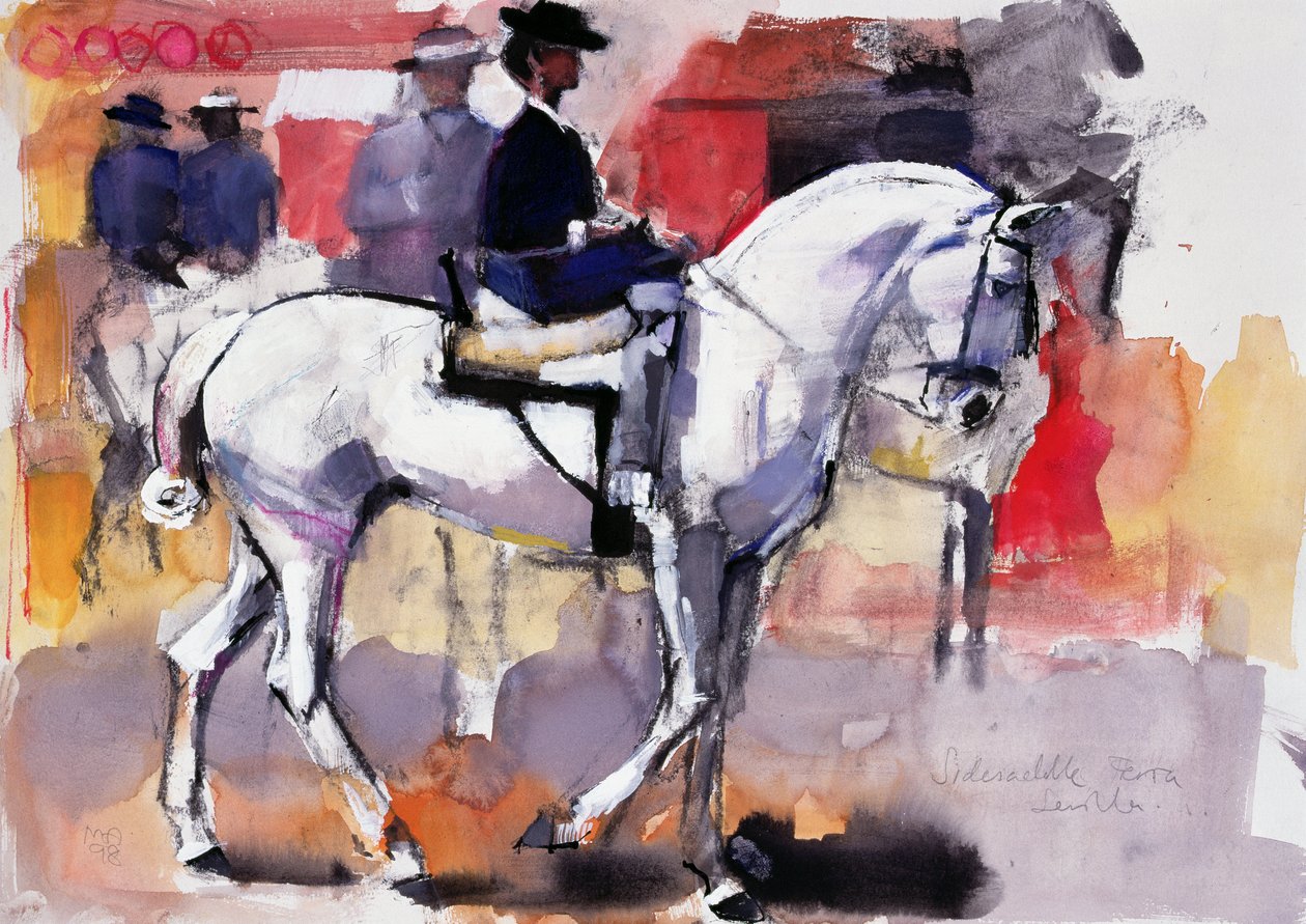 1998年Feria de Sevilla的侧鞍（纸上混合媒体） 作者 马克·阿德灵顿