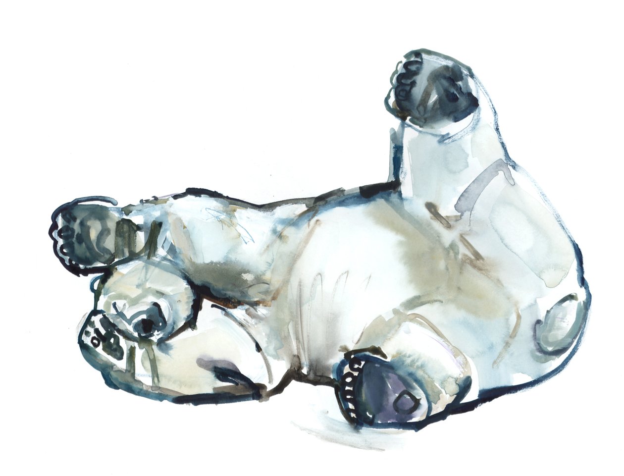 雪搓（北极熊），2013年（纸上水彩和水粉） 作者 马克·阿德灵顿