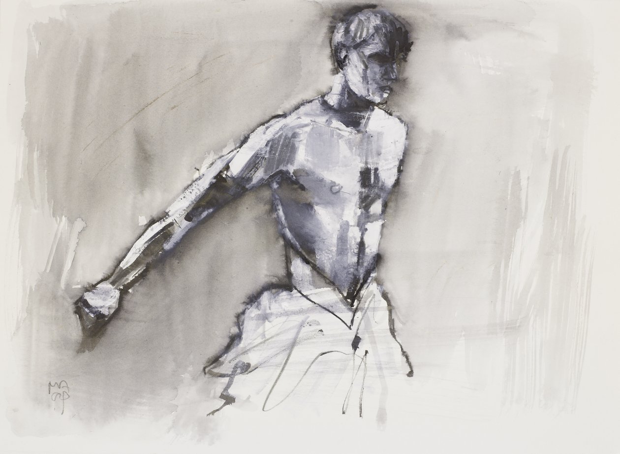 天鹅湖，2001年（纸上混合媒体） 作者 马克·阿德灵顿