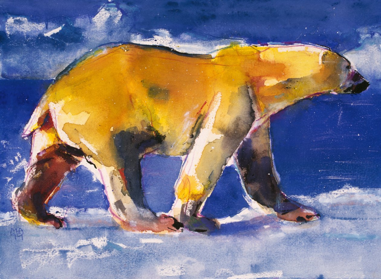 黄熊，1999年（纸上混合媒体） 作者 马克·阿德灵顿