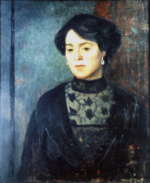 艺术家的妹妹，苏菲，约1911年（布面油画）。 作者 马克·格特勒