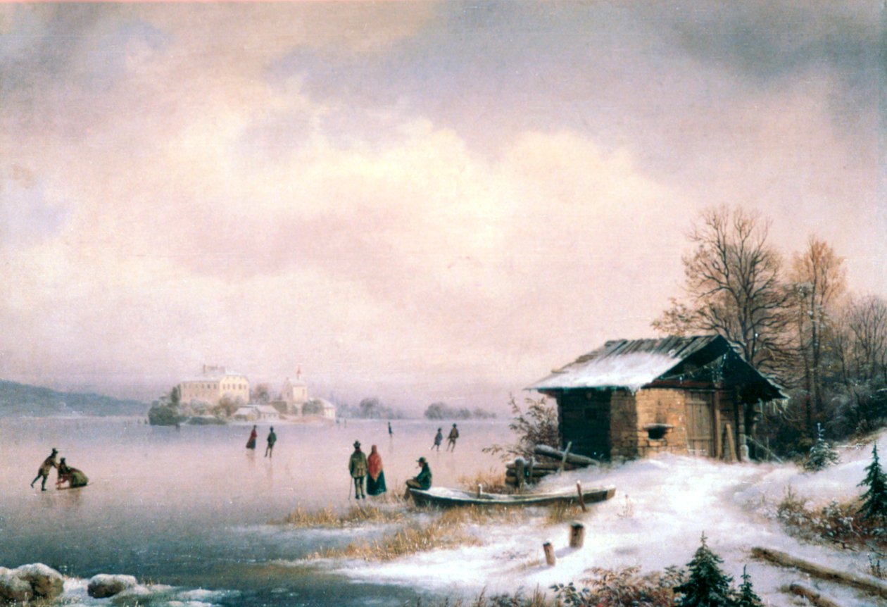 卢布尔雅那冬景（c1844-1871） 作者 马克·佩恩哈特（Marko Pernhart）