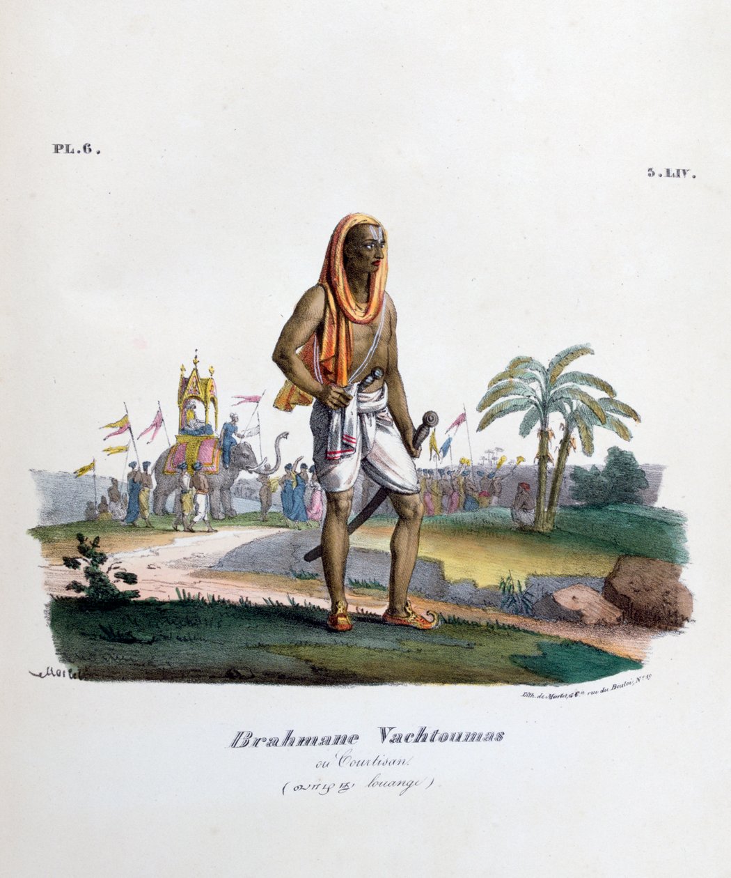 婆罗门·考蒂尔（Brahmin Courtier），1828年 作者 Marlet et Cie