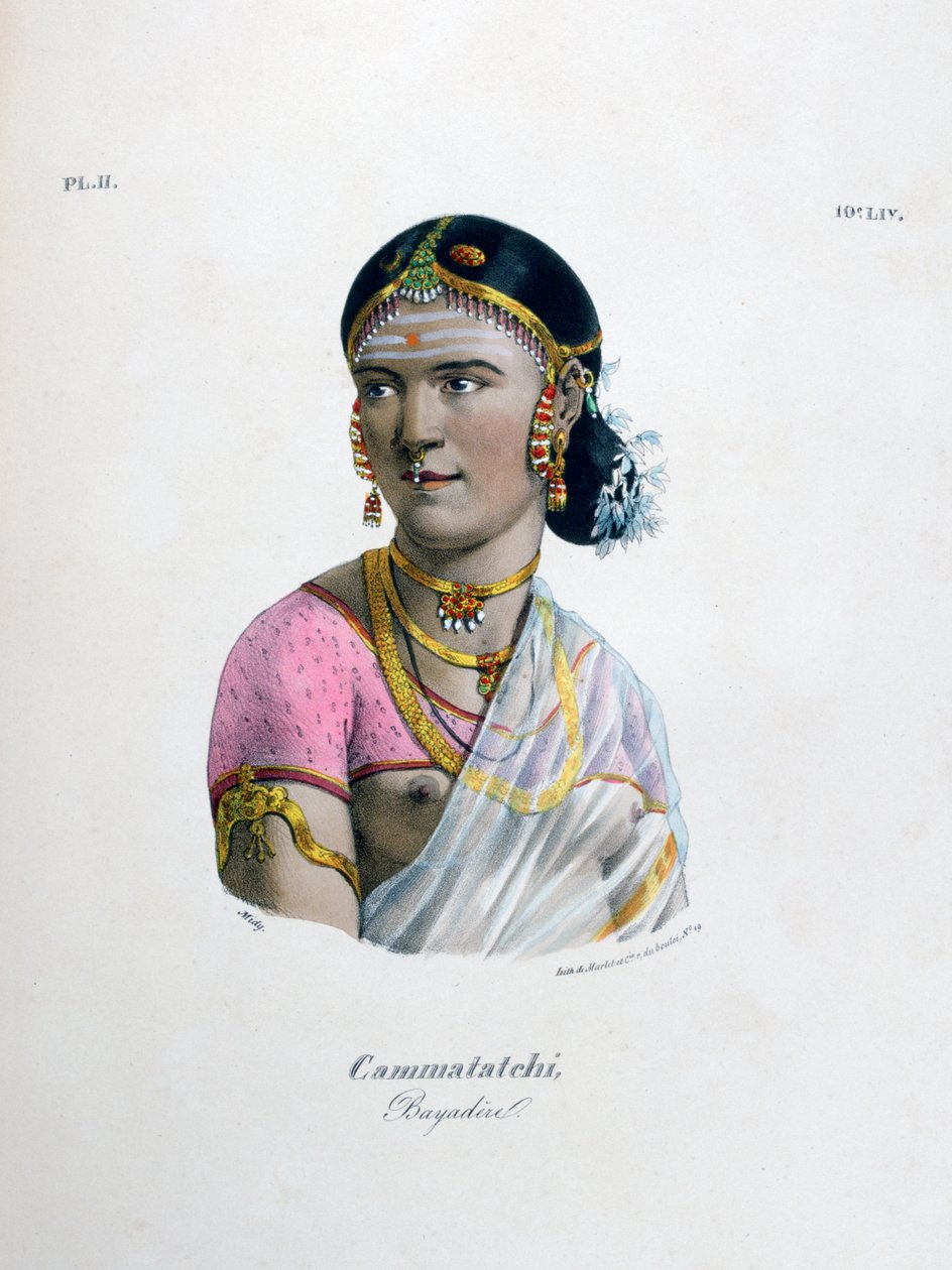 女舞者bayadere，1828年 作者 Marlet et Cie