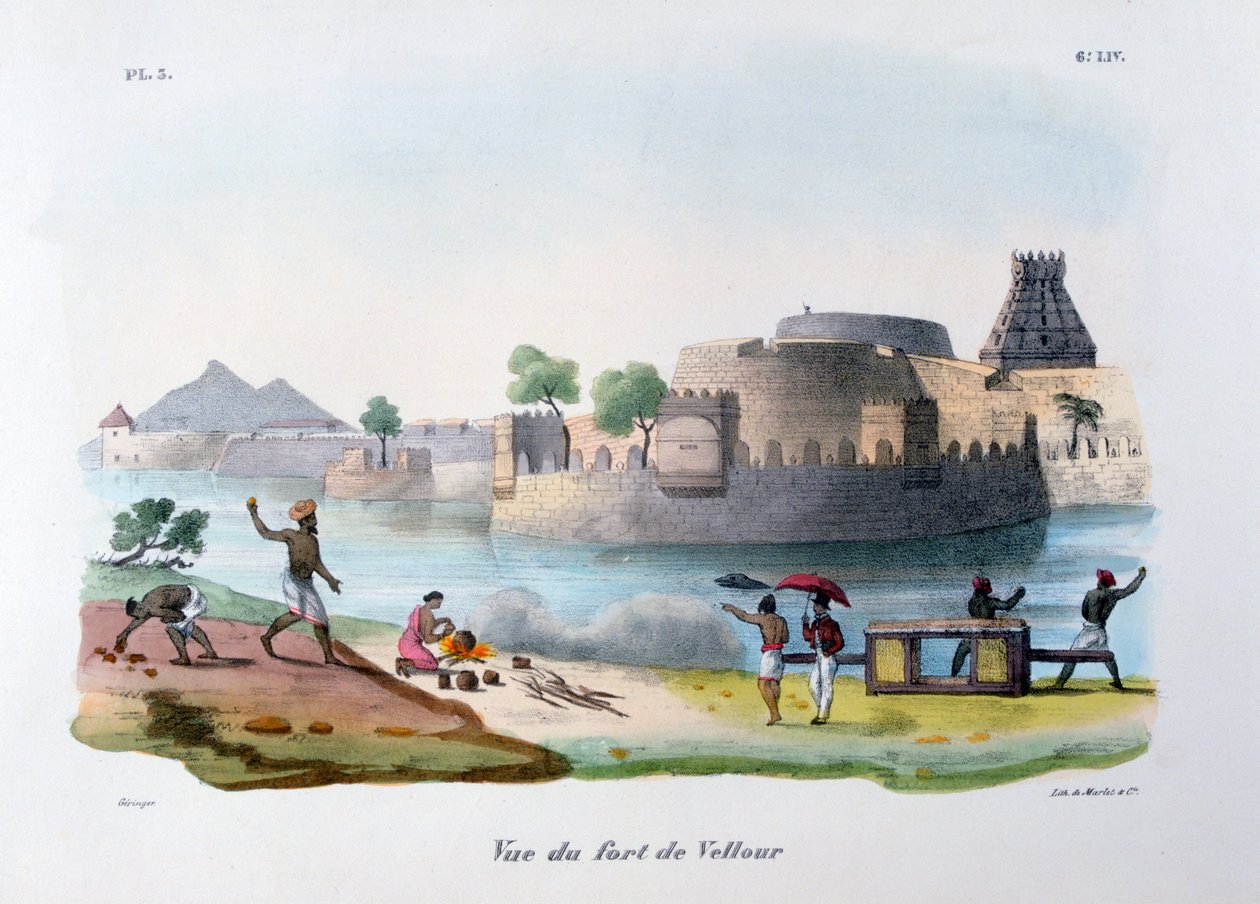维鲁尔-维罗尔堡》，印度，1828年 作者 Marlet et Cie