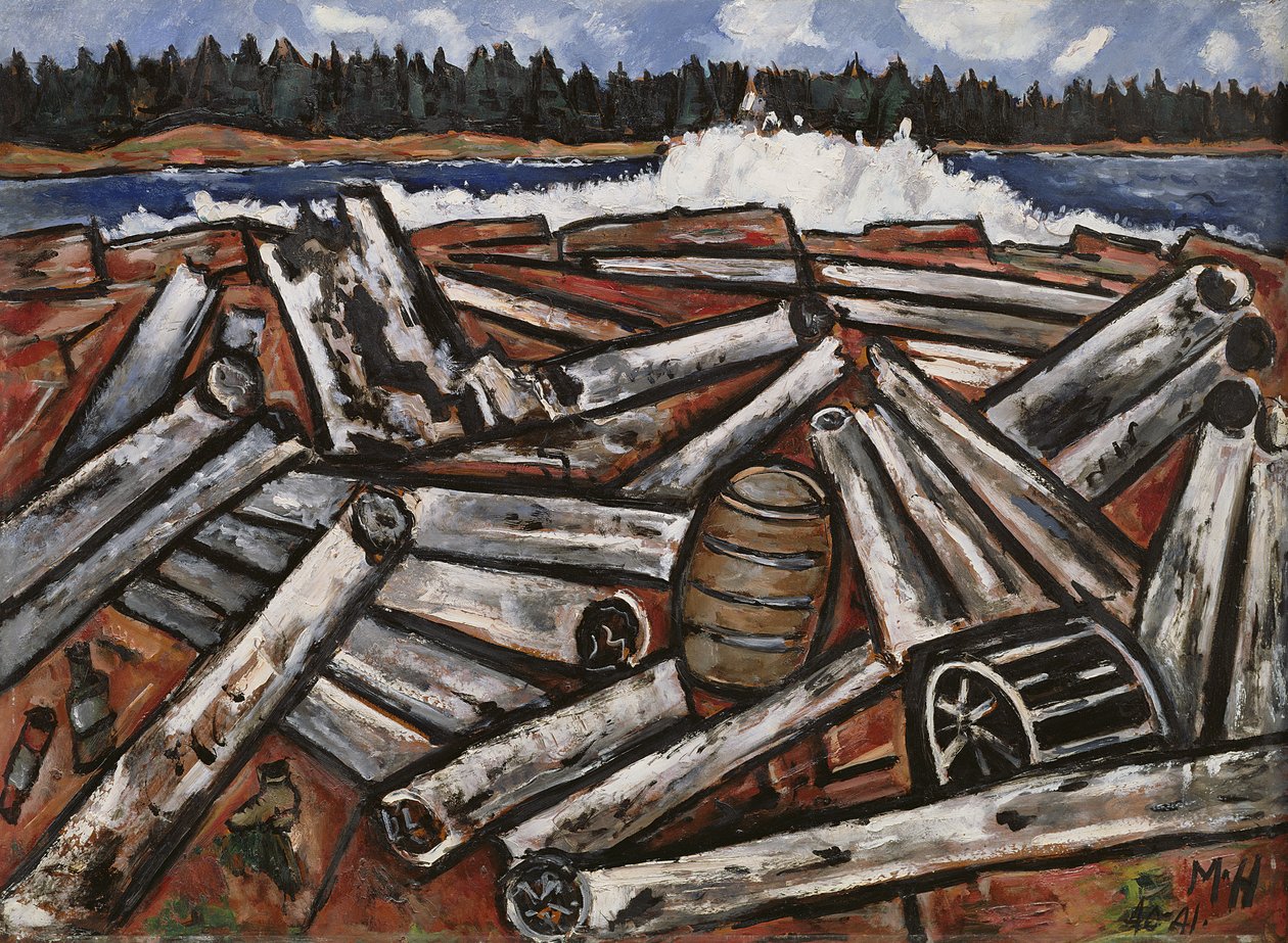 Log Jam，Penobscot Bay，1940-41（石油石油） 作者 马斯登·哈特利