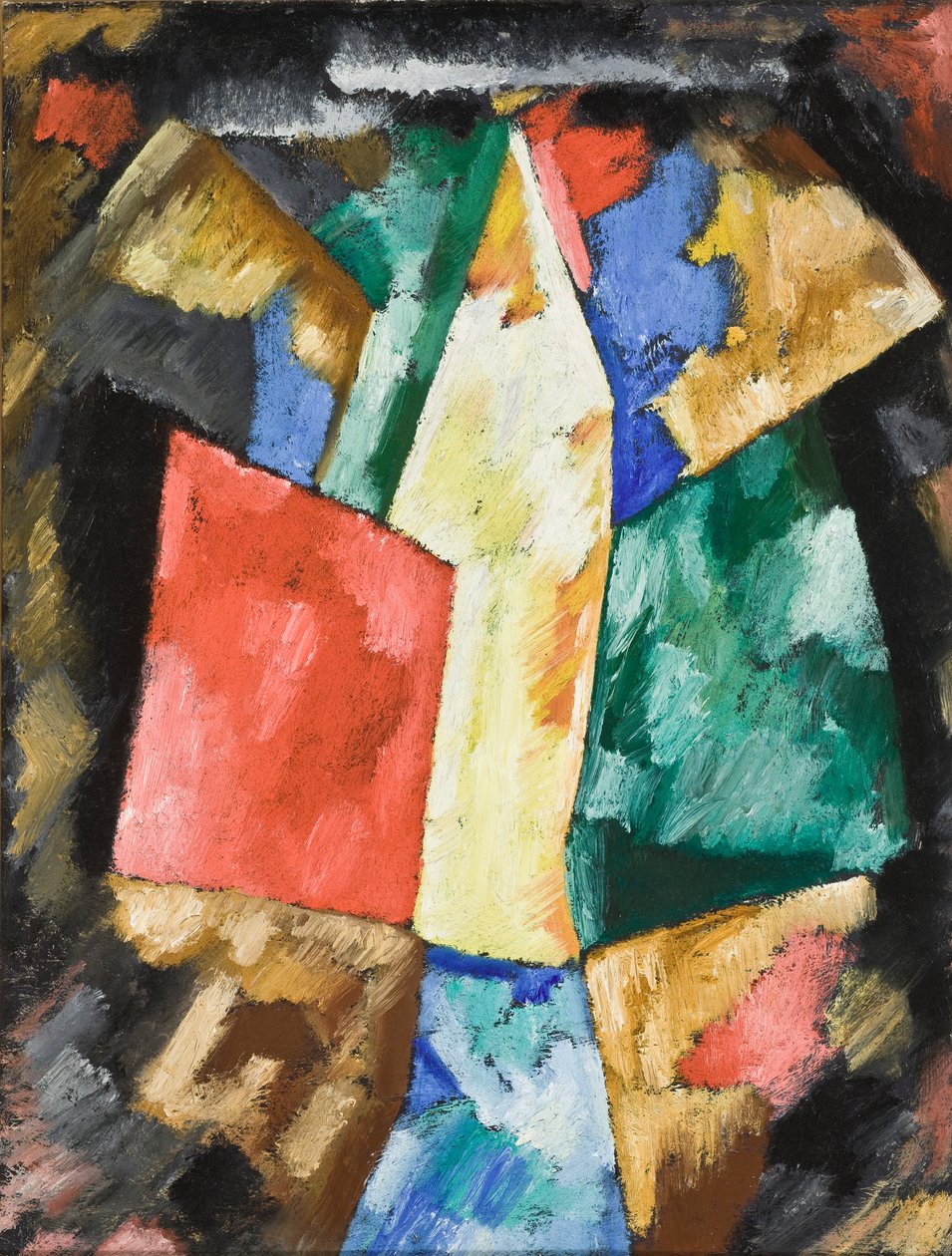 抽象;蓝色，黄色和绿色，c.1913 作者 马斯登·哈特利