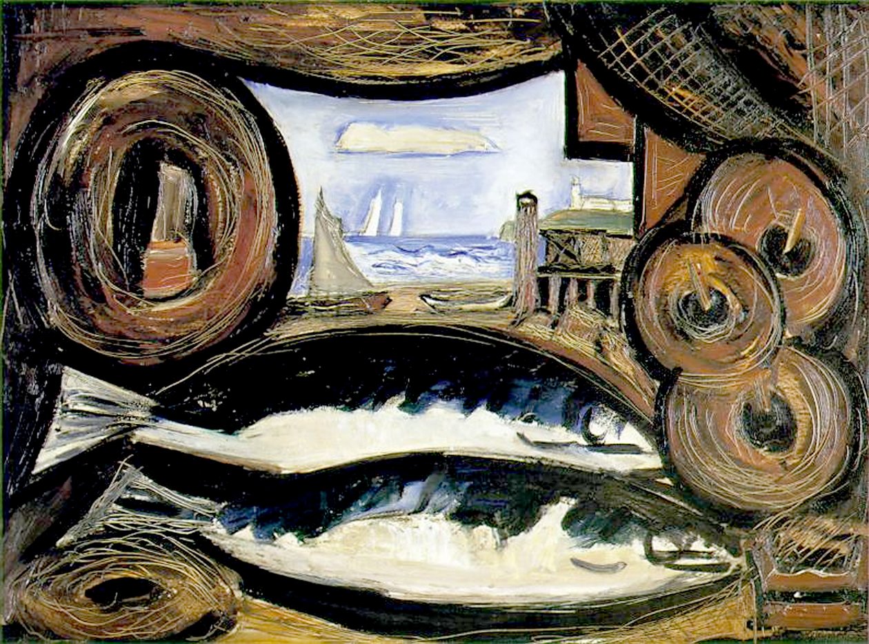 The Fish House，New England，1934 作者 马斯登·哈特利