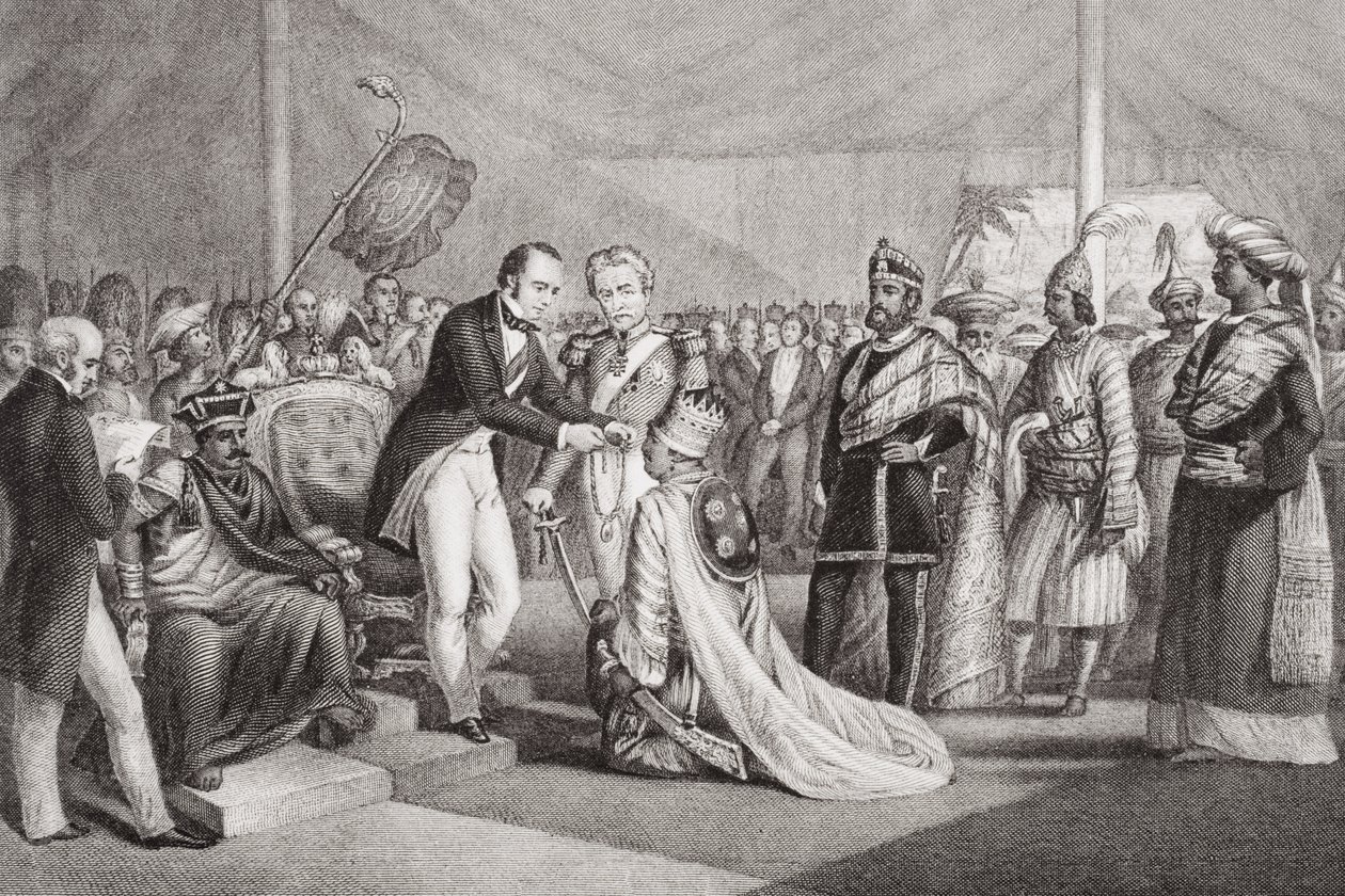 1858年，在“英国和苏格兰历史插图集”第二卷中制止Sepoy起义之后，在Cawnpore的大杜巴 作者 马歇尔·克拉克斯顿