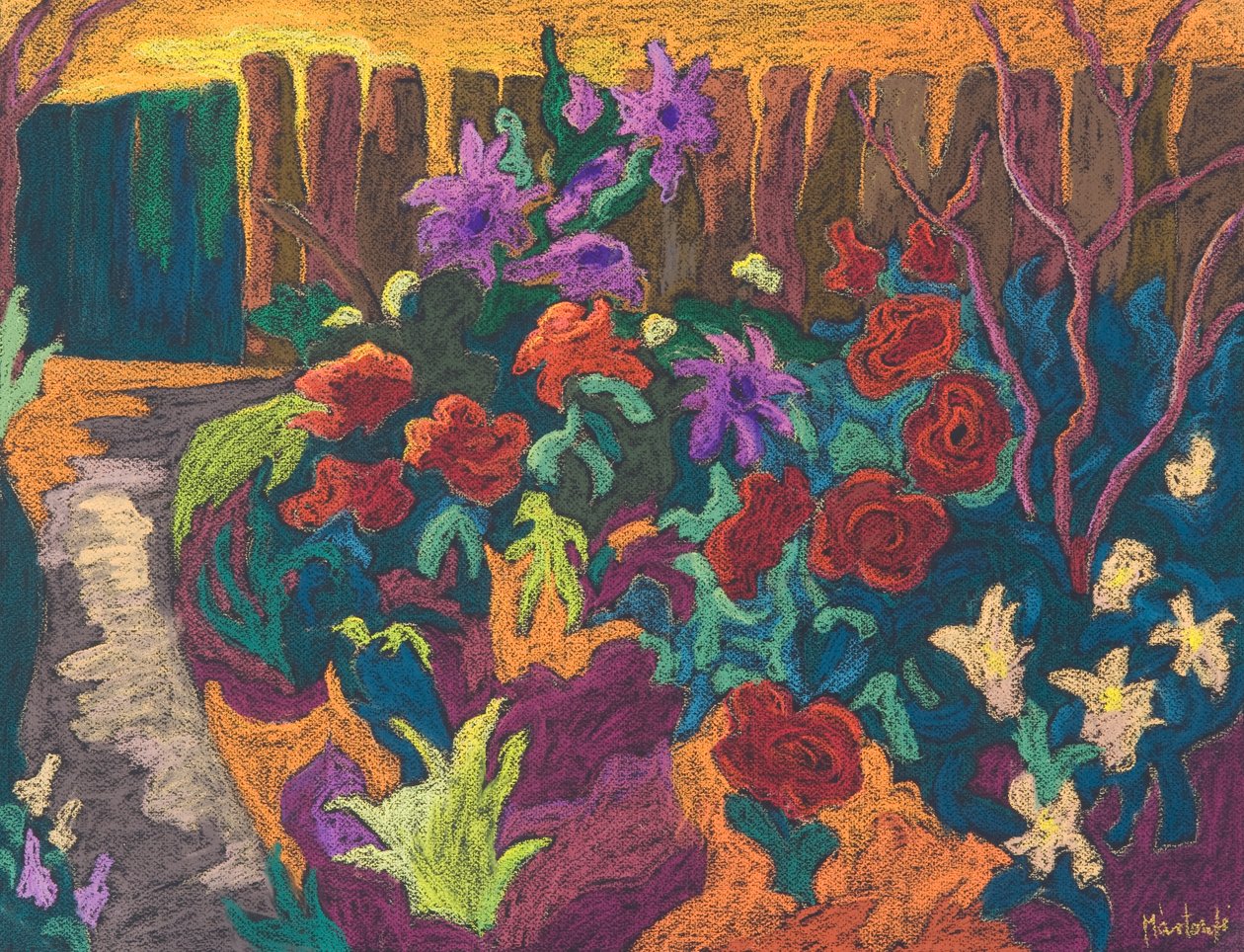 妈妈的花园，2009年（纸上粉彩） 作者 玛塔·马顿菲·本克