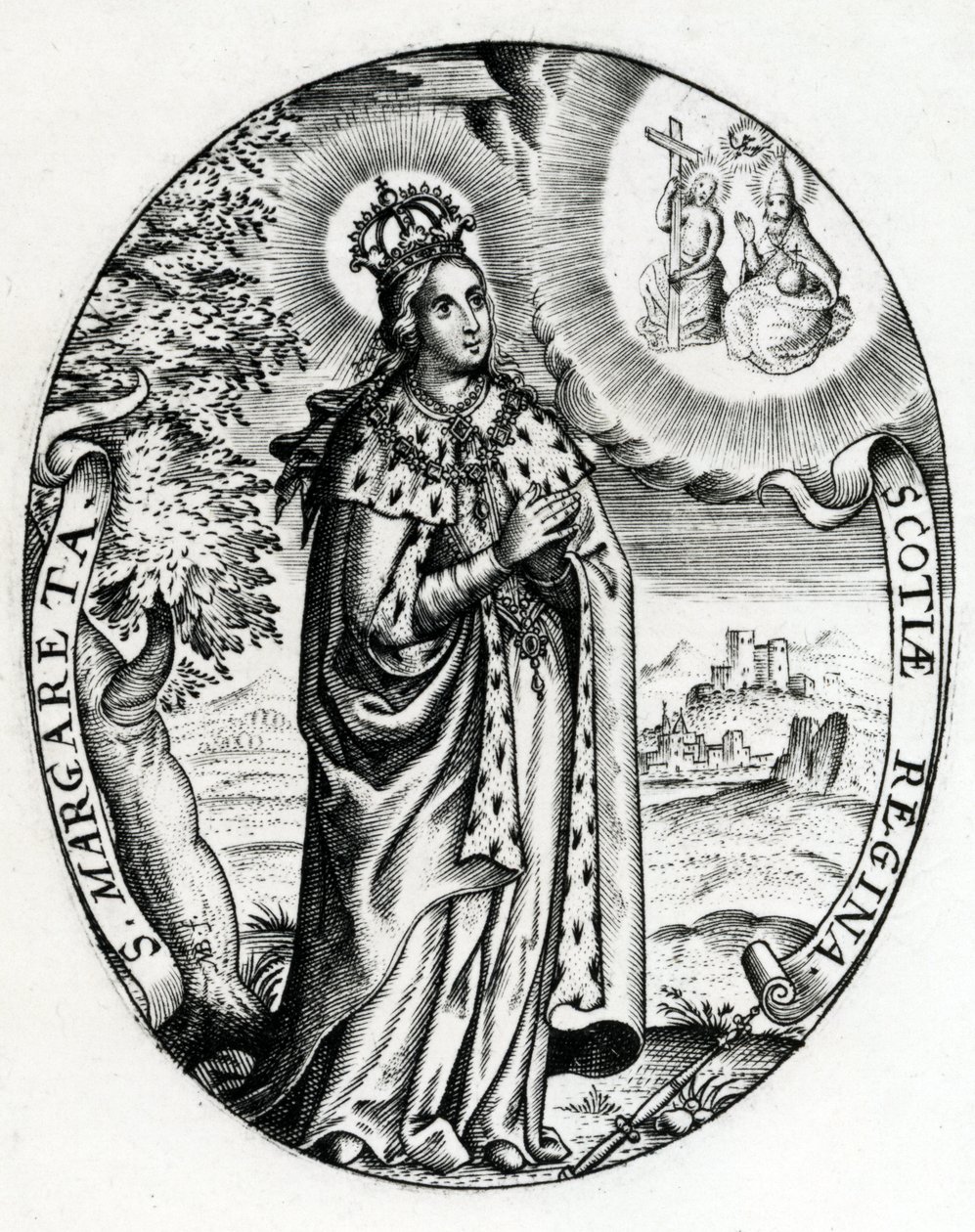 圣玛格丽特，苏格兰女王，c.1618 作者 马丁·贝斯