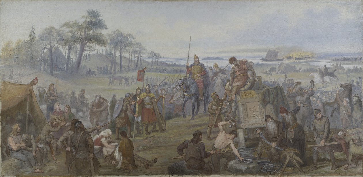 在Fyrisvall战役之后，1890年 作者 MårtenEskil Winge