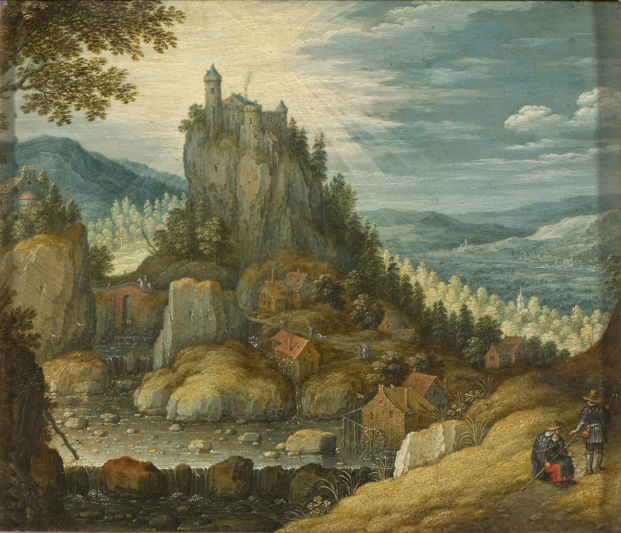 与城堡的山风景，c.1616 作者 马丁·雷卡特（Marten Ryckaert）